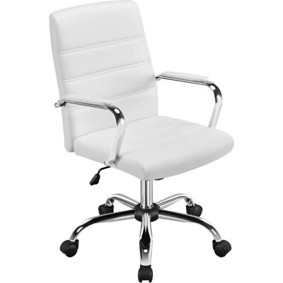 Yaheetech - Ergo - Blanc - Hauteur réglable - Chaise de bureau - Publicité Yaheetech - Ergo - Blanc - Hauteur réglable - Chaise de bureau - Publicité