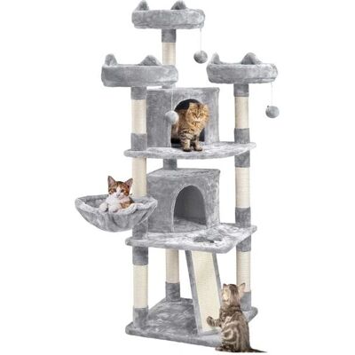 Albero per Gatti Grande in Sisale Naturale 174cm - YAHEETECH Albero per Gatti Grande in Sisale Naturale 174cm - YAHEETECH