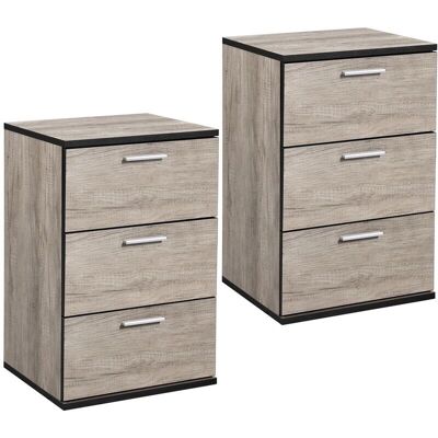 Yaheetech Set di 2 Comodini in Legno - Spazio di Archiviazione Moderno - 40x35x60cm Yaheetech Set di 2 Comodini in Legno - Spazio di Archiviazione Moderno - 40x35x60cm