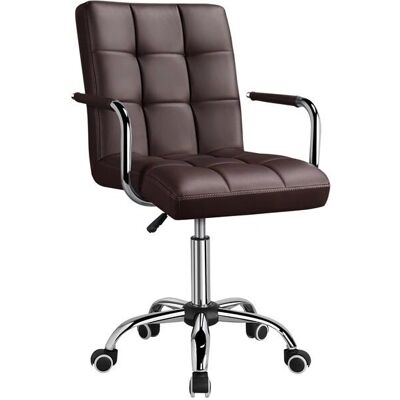 Sedia da Ufficio YAHEETECH - Marrone, regolabile, girevole, ergonomica Sedia da Ufficio YAHEETECH - Marrone, regolabile, girevole, ergonomica