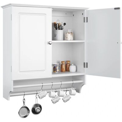 Yaheetech Mobile da Bagno Sospeso Bianco Stile Vintage - Mobile Bagno con Due Ripiani Yaheetech Mobile da Bagno Sospeso Bianco Stile Vintage - Mobile Bagno con Due Ripiani