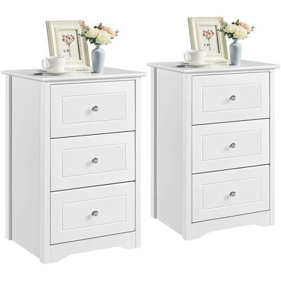 Yaheetech Juego de Mesitas de Noche - Estilo Shabby Chic con 2 Cajones Yaheetech Juego de Mesitas de Noche - Estilo Shabby Chic con 2 Cajones