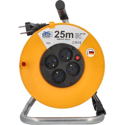 Schwabe verlengsnoerhaspel - 25m, 4 stopcontacten, 230V/16A Schwabe verlengsnoerhaspel - 25m, 4 stopcontacten, 230V/16A