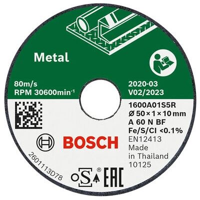 Bosch 1600A01S5Y Winkelschleifer Zubehör - 3 Trennscheiben Bosch 1600A01S5Y Winkelschleifer Zubehör - 3 Trennscheiben