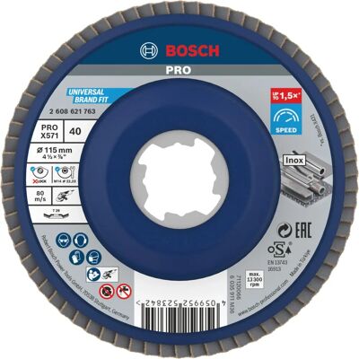 Disco in metallo X-Lock Bosch - 115mm - G40 - Modello X571 - Resistente Disco in metallo X-Lock Bosch - 115mm - G40 - Modello X571 - Resistente