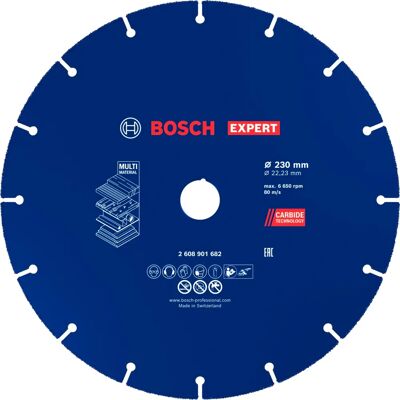 Bosch - 230 mm, 22,23 mm, Hartmetall Trennscheibe für Winkelschleifer Bosch - 230 mm, 22,23 mm, Hartmetall Trennscheibe für Winkelschleifer