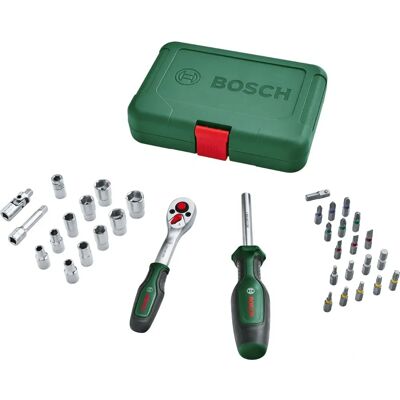 Bosch Modelo - Juego de 34 piezas de vasos y trinquetes - Kit de herramientas Bosch Modelo - Juego de 34 piezas de vasos y trinquetes - Kit de herramientas