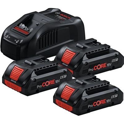 Bosch 3er Akku-Set 18V ProCORE 4Ah + Ladegerät - Akkupack Bosch 3er Akku-Set 18V ProCORE 4Ah + Ladegerät - Akkupack