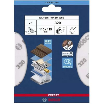 Bosch W480 Web 1/4 Feuille abrasive pour ponçage manuel - Publicité Bosch W480 Web 1/4 Feuille abrasive pour ponçage manuel - Publicité
