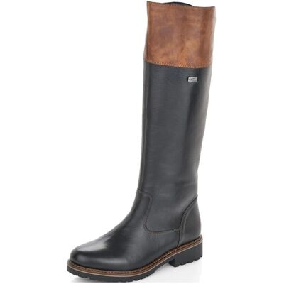 Remonte Dorndorf Damen Langstiefel (R6581) - schwarz/braun Remonte Dorndorf Damen Langstiefel (R6581) - schwarz/braun
