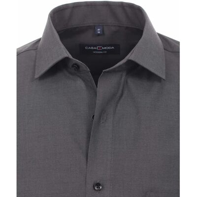 Casa Moda Slim Fit Businesshemd - Kent-Kragen - 100% Baumwolle - Dunkelgrau Casa Moda Slim Fit Businesshemd - Kent-Kragen - 100% Baumwolle - Dunkelgrau