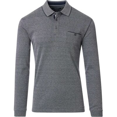Casa Moda 3XL Grey Long Sleeve Polo Shirt - Poloshirt Casa Moda 3XL Grey Long Sleeve Polo Shirt - Poloshirt