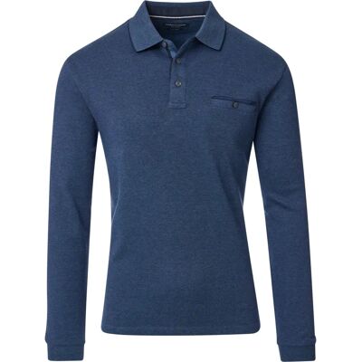 Casa Moda 4XL Long Sleeve Striped Polo Shirt - Poloshirt Casa Moda 4XL Long Sleeve Striped Polo Shirt - Poloshirt