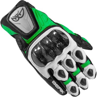 Gants de moto Berik Namib - Noir Blanc Vert - 2XL - Unisexe - Publicité Gants de moto Berik Namib - Noir Blanc Vert - 2XL - Unisexe - Publicité