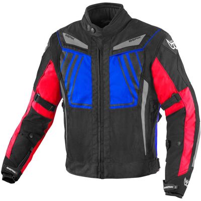 Giacca textil impermeabile Berik Nardo Evo - Nero Rosso Blu - Giacca moto in tessuto Giacca textil impermeabile Berik Nardo Evo - Nero Rosso Blu - Giacca moto in tessuto