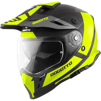 Casque Enduro Bogotto V331 Pro Tour - Jaune - XS - Unisexe - Publicité Casque Enduro Bogotto V331 Pro Tour - Jaune - XS - Unisexe - Publicité