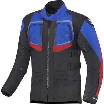 Giacca in tessuto motociclistico impermeabile Berik Safari Pro - Nero Rosso Blu - 52 Giacca in tessuto motociclistico impermeabile Berik Safari Pro - Nero Rosso Blu - 52
