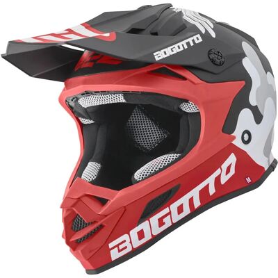 Casque de motocross en fibre de verre Bogotto V328 Camo - Unisexe Noir Blanc Rouge - Publicité Casque de motocross en fibre de verre Bogotto V328 Camo - Unisexe Noir Blanc Rouge - Publicité