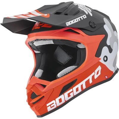 Casque de motocross en fibre de verre Bogotto V328 Camo - Unisexe Noir Blanc Orange M - Publicité Casque de motocross en fibre de verre Bogotto V328 Camo - Unisexe Noir Blanc Orange M - Publicité