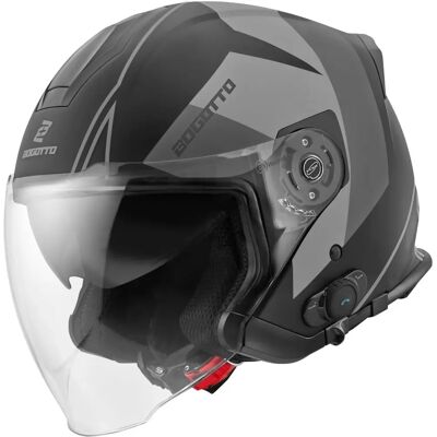 Casque Jet Bluetooth Bogotto V586 Detri - Noir Gris - XS - Publicité Casque Jet Bluetooth Bogotto V586 Detri - Noir Gris - XS - Publicité