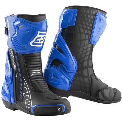 Bogotto - Donington - Noir - Bleu - Motorcycle Boots - Publicité Bogotto - Donington - Noir - Bleu - Motorcycle Boots - Publicité