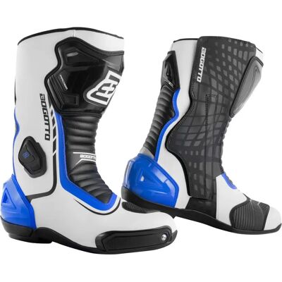 Bottes de moto Bogotto Race-X - Unisexe, Taille 41, Noir-Blanc-Bleu - Publicité Bottes de moto Bogotto Race-X - Unisexe, Taille 41, Noir-Blanc-Bleu - Publicité