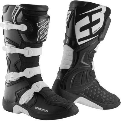 Bottes de motocross Bogotto MX-5 - Noir Blanc - Unisexe - Publicité Bottes de motocross Bogotto MX-5 - Noir Blanc - Unisexe - Publicité