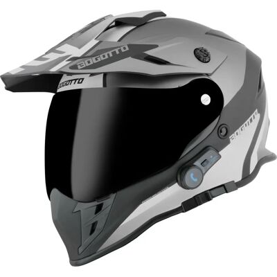 Casque d’enduro Bogotto H331 BT Tour EVO Bluetooth - Noir Gris - S - Publicité Casque d’enduro Bogotto H331 BT Tour EVO Bluetooth - Noir Gris - S - Publicité