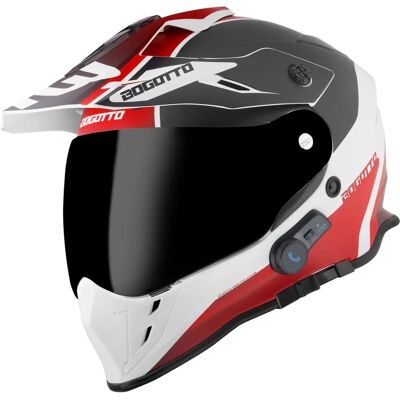 Casque Bluetooth Bogotto H331 BT Tour EVO - Noir Blanc Rouge - M - Publicité Casque Bluetooth Bogotto H331 BT Tour EVO - Noir Blanc Rouge - M - Publicité