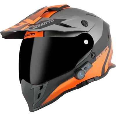 Casque d’enduro Bogotto H331 BT Tour EVO Bluetooth - Noir Gris Orange - M - Publicité Casque d’enduro Bogotto H331 BT Tour EVO Bluetooth - Noir Gris Orange - M - Publicité