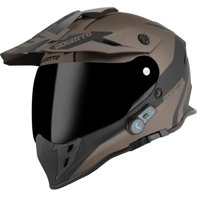Casque d’enduro Bluetooth Bogotto H331 BT Tour EVO - Noir Brun - L - Publicité Casque d’enduro Bluetooth Bogotto H331 BT Tour EVO - Noir Brun - L - Publicité
