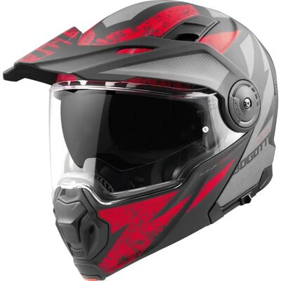 Casque enduro en fibre de verre Bogotto FG-102 - Noir Gris Rouge - Publicité Casque enduro en fibre de verre Bogotto FG-102 - Noir Gris Rouge - Publicité