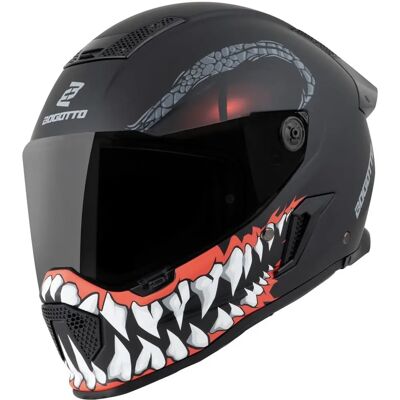 Casque Bogotto Rapto Reptile - Noir Rouge - 2XL - Unisexe - Publicité Casque Bogotto Rapto Reptile - Noir Rouge - 2XL - Unisexe - Publicité