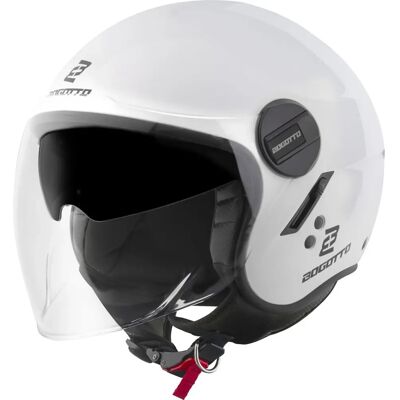 Casque jet blanc Bogotto H595-1 SPN - Unisexe - Casque moto - Publicité Casque jet blanc Bogotto H595-1 SPN - Unisexe - Casque moto - Publicité