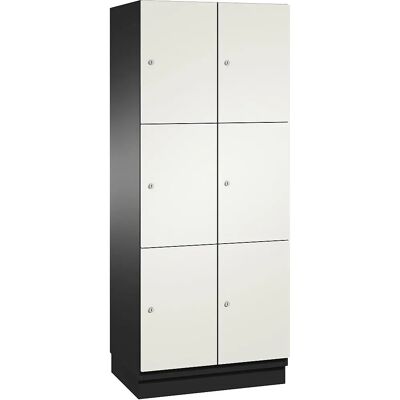C+P Stahlschließfach mit 6 Fächern - Weiß/Grau - 800 mm breit - Schrank C+P Stahlschließfach mit 6 Fächern - Weiß/Grau - 800 mm breit - Schrank