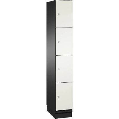 C+P Stahl-Schrank - 4 Fächer, Verschließbar, Weiß/Grau - CAMBIO Serie C+P Stahl-Schrank - 4 Fächer, Verschließbar, Weiß/Grau - CAMBIO Serie