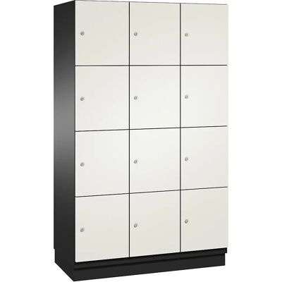 C+P Schrank - 12 Fächer, Stahl, Mit Schloss, Weiße Tür C+P Schrank - 12 Fächer, Stahl, Mit Schloss, Weiße Tür