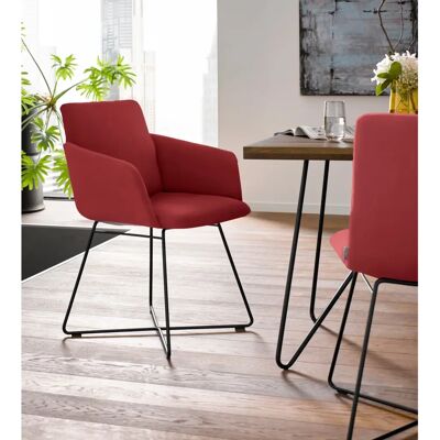 W.SCHILLIG Jakob Sessel - Leder, Rot - Modernes Design W.SCHILLIG Jakob Sessel - Leder, Rot - Modernes Design