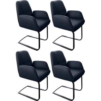 W.SCHILLIG Ole Sessel - Vintage Leder, 4er Set, Schwarz Rahmen W.SCHILLIG Ole Sessel - Vintage Leder, 4er Set, Schwarz Rahmen