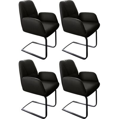 W.SCHILLIG Ole Sessel - Schwarz Leder, 4 St, Modernes Design W.SCHILLIG Ole Sessel - Schwarz Leder, 4 St, Modernes Design