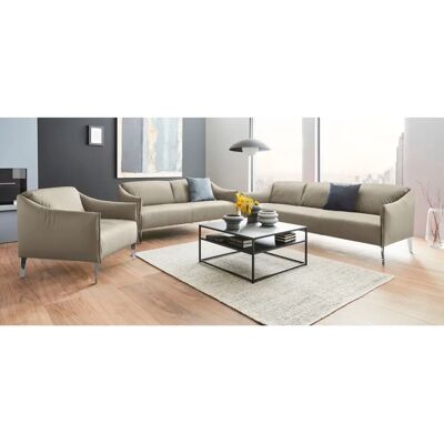 W.SCHILLIG Sally Grau Ledersofa 2,5-Sitzer - Lounge-Möbel W.SCHILLIG Sally Grau Ledersofa 2,5-Sitzer - Lounge-Möbel