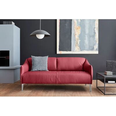 W.SCHILLIG Sally Ledersofa - 2,5-Sitzer, Rot, Chromfüße W.SCHILLIG Sally Ledersofa - 2,5-Sitzer, Rot, Chromfüße