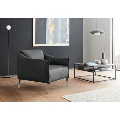W.SCHILLIG Sally Loungesessel - Leder, Chromfüße - Sessel W.SCHILLIG Sally Loungesessel - Leder, Chromfüße - Sessel