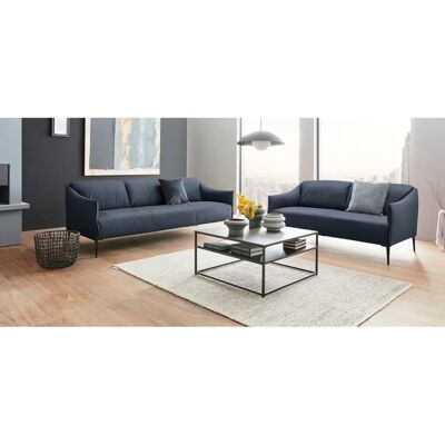 W.SCHILLIG Sally Ledersofa - 2,5-Sitzer, Blau, Metallfüße W.SCHILLIG Sally Ledersofa - 2,5-Sitzer, Blau, Metallfüße