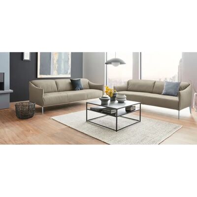 W.SCHILLIG Sally Ledersofa - 2,5-Sitzer, Grau, Made in Europa W.SCHILLIG Sally Ledersofa - 2,5-Sitzer, Grau, Made in Europa