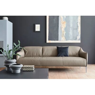 W.SCHILLIG Sally Ledersofa - stone z59 - 3-Sitzer W.SCHILLIG Sally Ledersofa - stone z59 - 3-Sitzer