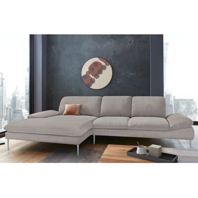W.SCHILLIG enjoy&MORE - Graues Chenille-Sofa mit Recamiere & verstellbarem Kopfteil W.SCHILLIG enjoy&MORE - Graues Chenille-Sofa mit Recamiere & verstellbarem Kopfteil