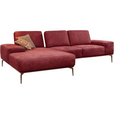 W.SCHILLIG »run« Ecksofa - Rotes Leder 3-Sitzer mit Recamiere W.SCHILLIG »run« Ecksofa - Rotes Leder 3-Sitzer mit Recamiere