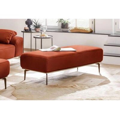 W.SCHILLIG »run« Polsterhocker - 150cm, Orange Leder, Holzsockel W.SCHILLIG »run« Polsterhocker - 150cm, Orange Leder, Holzsockel