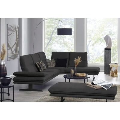 W.SCHILLIG Broadway Ecksofa - Microfaser, Grau, Sitztiefenverstellung, Ottomane rechts W.SCHILLIG Broadway Ecksofa - Microfaser, Grau, Sitztiefenverstellung, Ottomane rechts